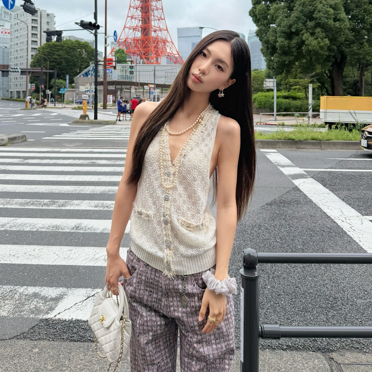 tokokkino亚麻针织背心无袖