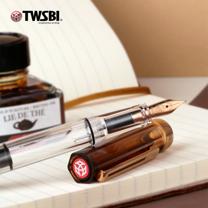 【新品】TWSBI三文堂ECO焦糖古铜钢笔 咖啡色系透明沙棕大容量活塞上墨 商务办公书写练字书法笔 高颜值礼物