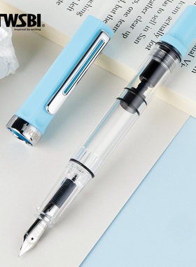 TWSBI三文堂ECO透明示范钢笔 学生书法练字笔 活塞上墨商务办公签字笔 男女适用