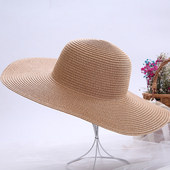 草帽批发 diy材料手工草帽帽胚遮阳防晒帽子团建活动大檐编织盆帽