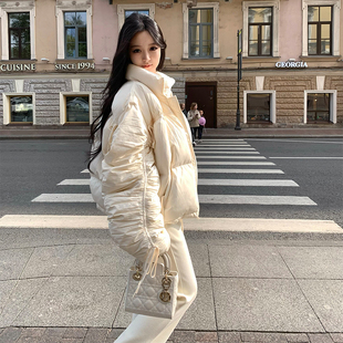 GYOKUU 揉好的面团 90白鸭绒奶白色褶皱系带羽绒服外套