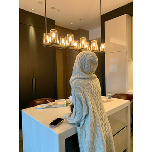 绞花落肩连帽开衫 2025aw100%绵羊毛中长款 毛衣 糖果屋 GYOKUU