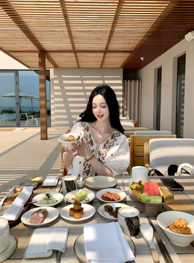 GYOKUU【马德里】白色刺绣5分袖宽松衬衫