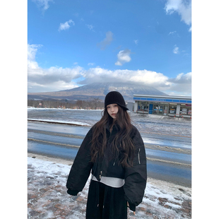 黑色针织拼接夹克外套 2025aw GYOKUU 休闲便利店