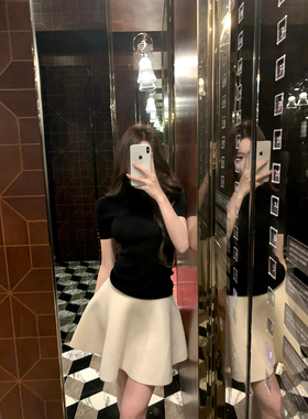 GYOKUU 【里约艺术】2026ss 春季奶白色针织半身裙