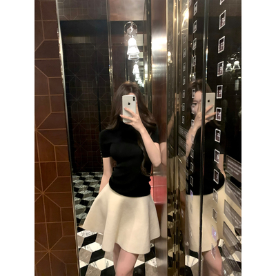GYOKUU 【里约艺术】2026ss 春季奶白色针织半身裙