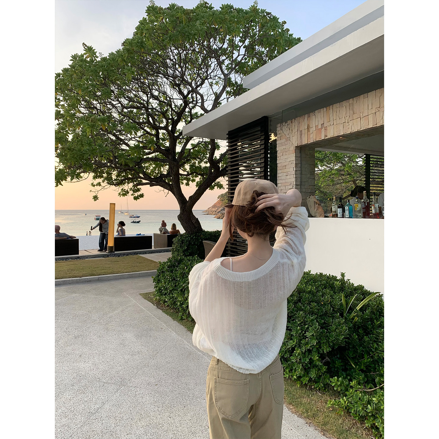 GYOKUU【万能罩衫】2026ss 白色长袖薄款透气套头羊毛针织衫