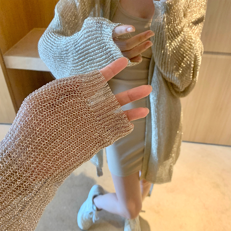 GYOKUU 金色透明感轻薄针织防晒开衫