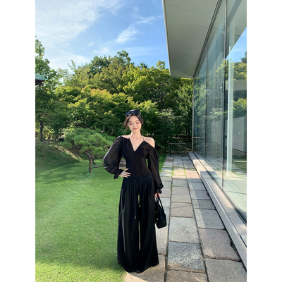 GYOKUU 【百搭王者】黑色百搭显瘦阔腿裤卫裤