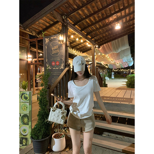 2025ss T恤 莱赛尔 V领短袖 女 亚麻百搭大圆领 GYOKUU