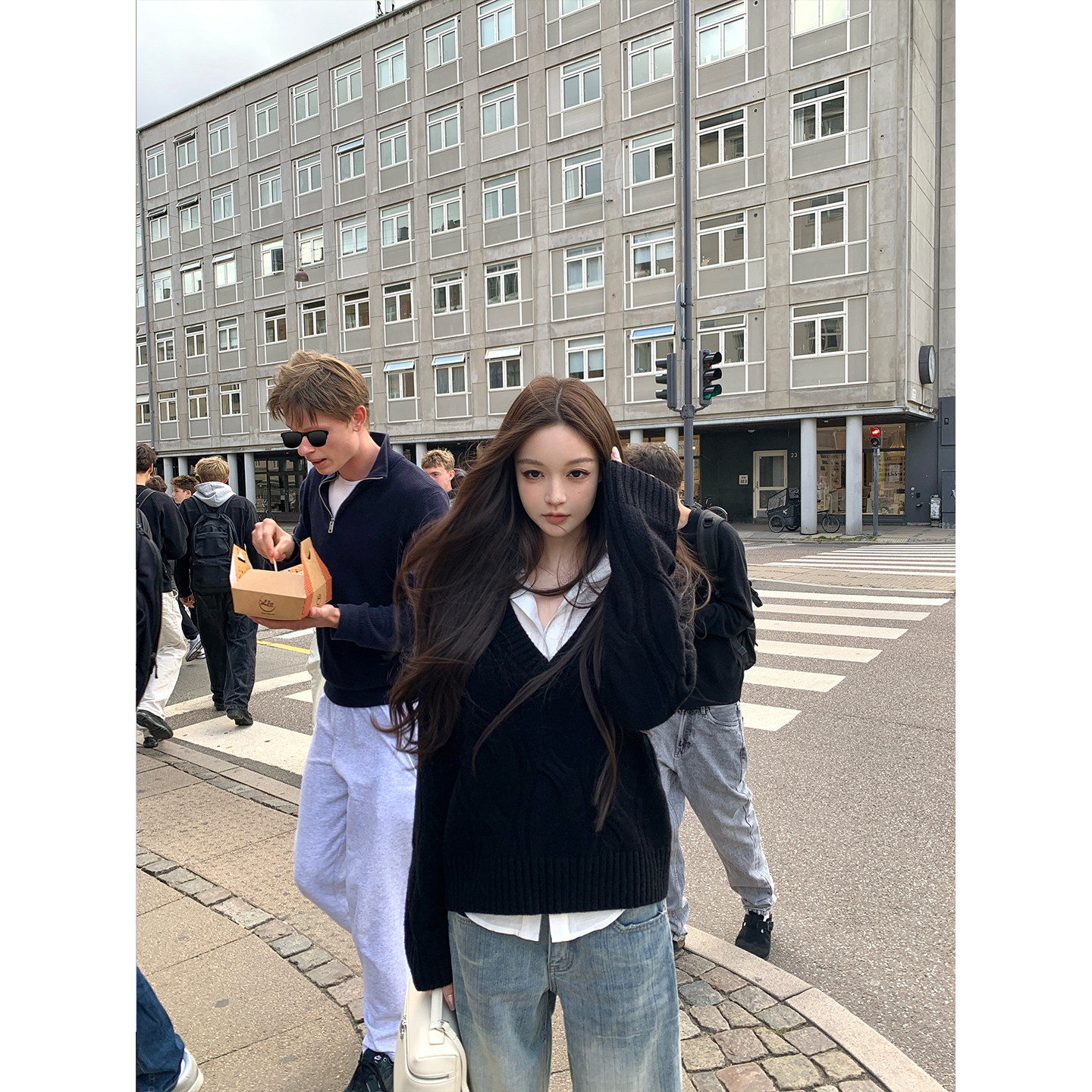 GYOKUU【减龄首选】2025aw 100%绵羊毛V领套头毛衣