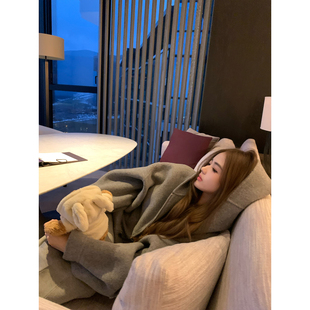 GYOKUU【舒适区】羊驼绒 真丝 绵羊毛混纺连帽毛呢外套