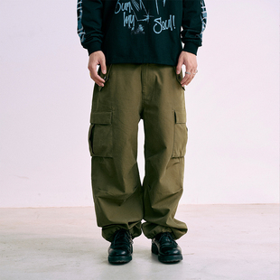 25S M65伞兵裤 S水洗落色宽松直筒BAGGY阔腿长裤 工装 美式 SWFI远东