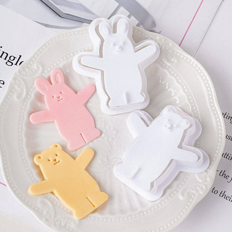 网红小熊兔子diy翻糖蛋糕模具饼干模手压动物抱抱系列烘焙工具