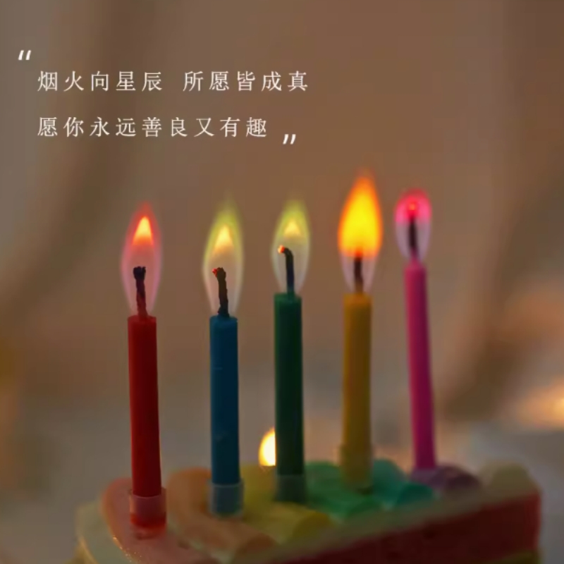彩色火焰生日蜡烛生日蛋糕插件