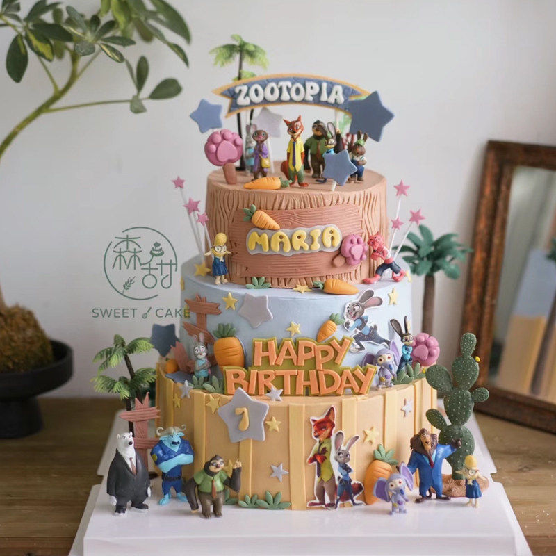 儿童动物城生日蛋糕装饰兔子牛狮子卡通小动物男孩子甜品烘焙摆件,节庆用品/礼品,节日装扮用品,淘宝优惠券,粉丝福利购,淘宝优惠卷