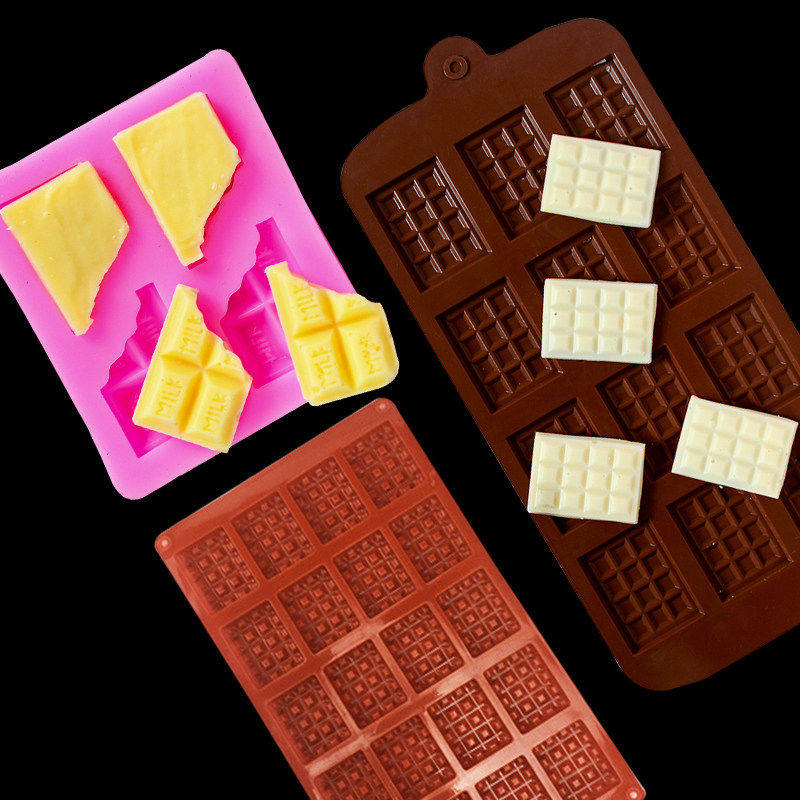 华夫模硅胶模具12连造型方格巧克力模具生日蛋糕装饰翻糖diy工具