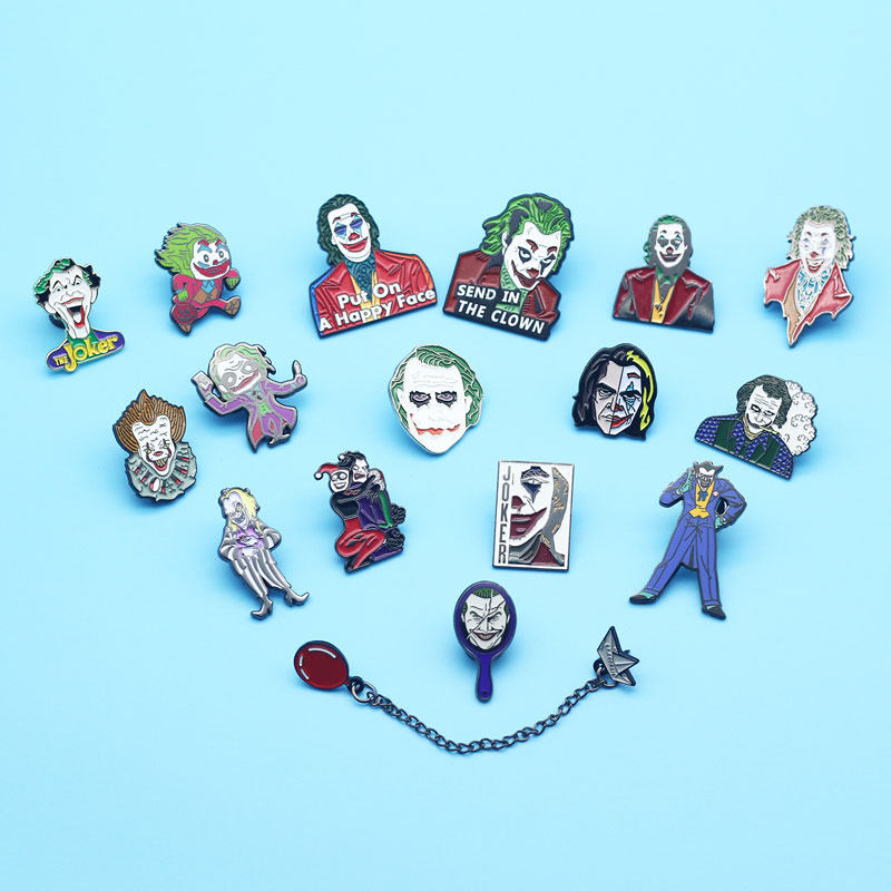 DC小丑 希斯莱杰卡通金属胸针JOKER个性潮牌徽章 牛仔配饰别针扣