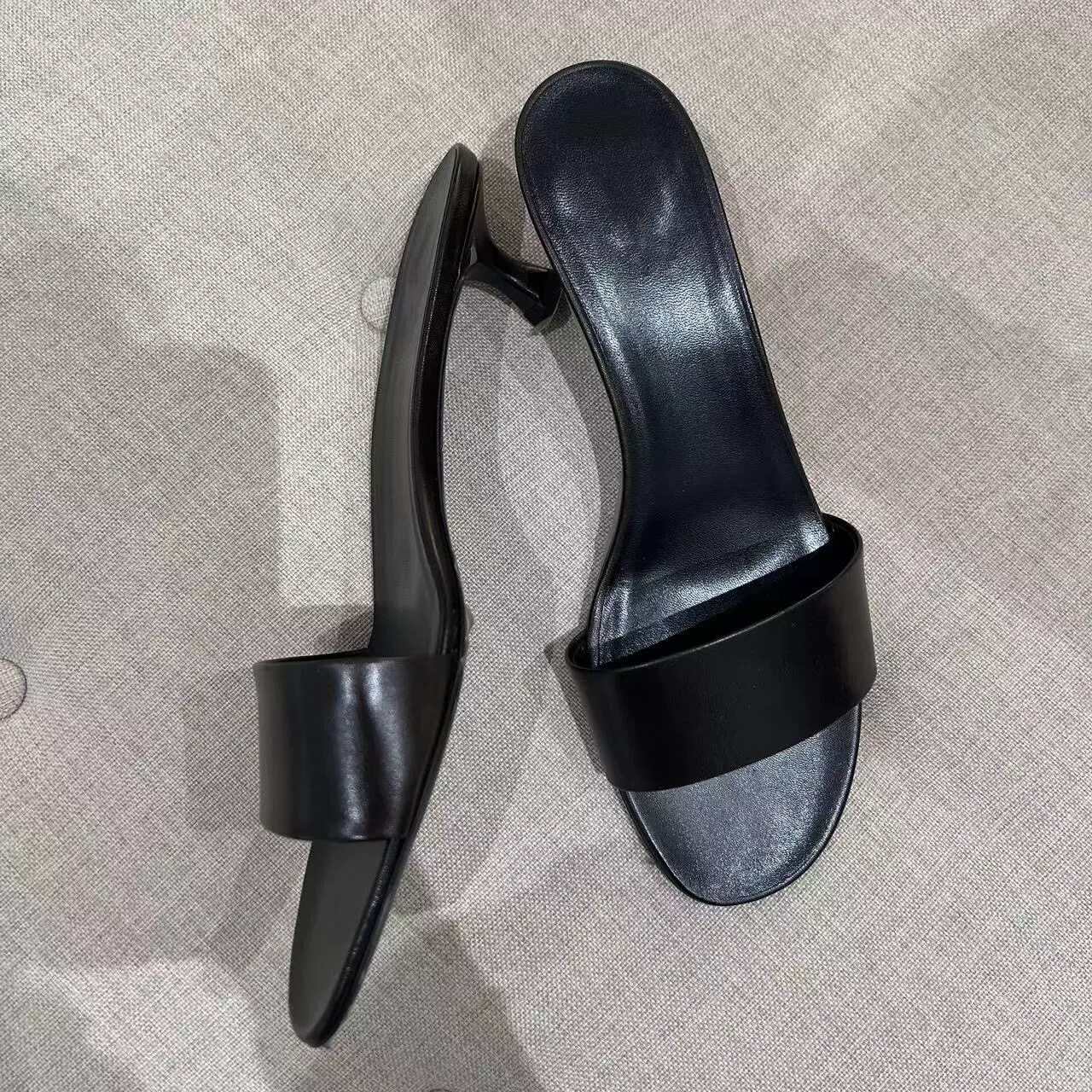 一字凉拖鞋外穿圆头一脚蹬凉鞋女