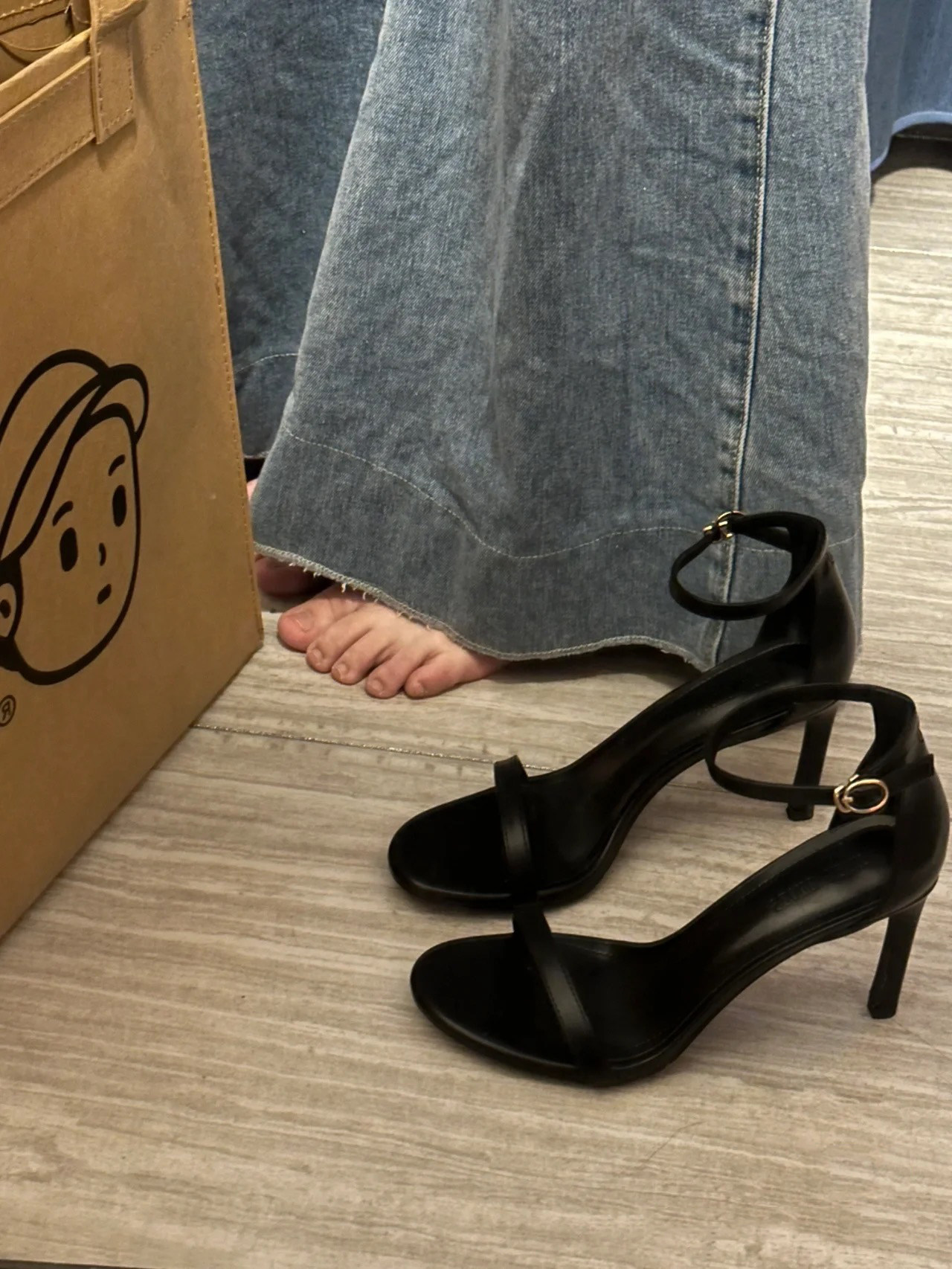 高跟鞋凉鞋女细跟2026年新款春夏季一字带黑色仙女风时装百搭气质