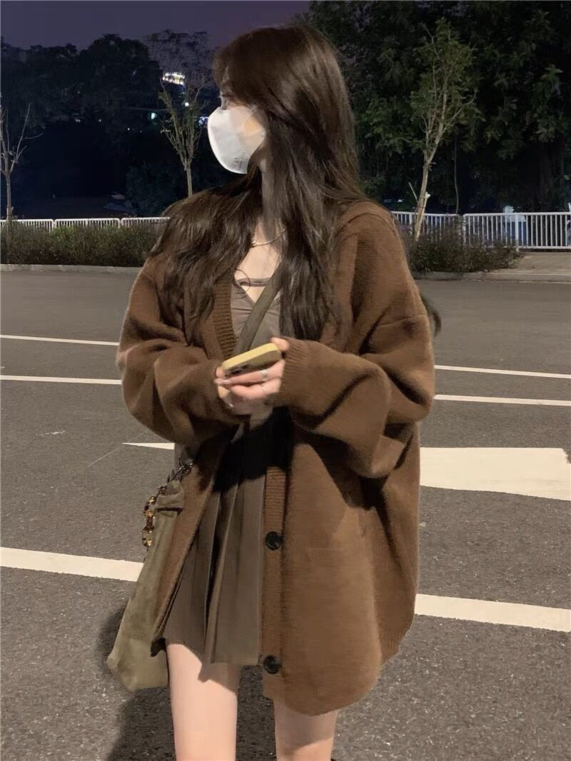 慵懒风针织外套毛衣慵懒开衫