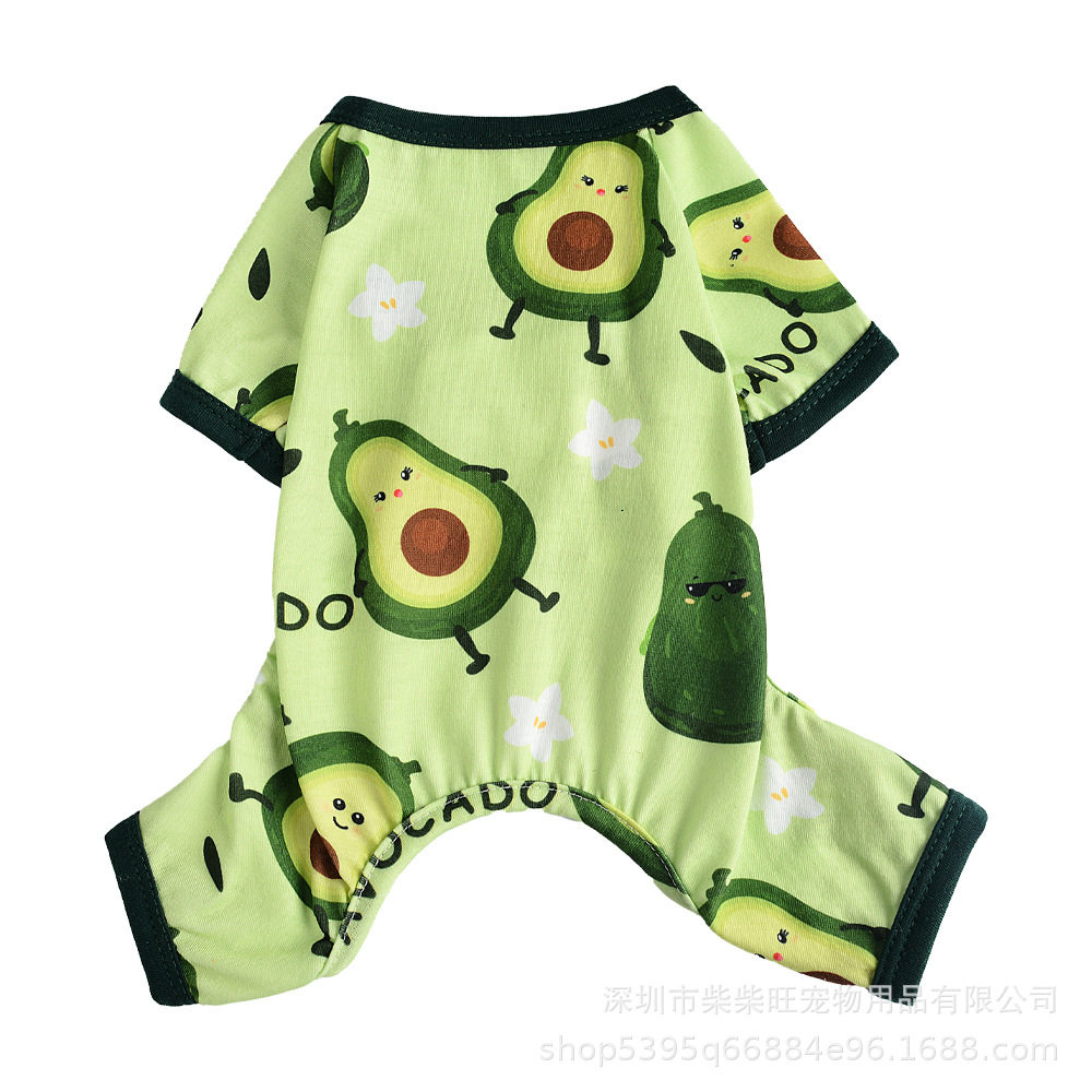 夏季宠物衣服批发可爱舒适牛油果狗宠物服装/雨衣