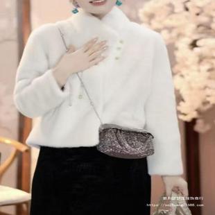 瑟庄冬季 国风加绒加厚双面穿立领加绒外套复古盘扣立领 新中式