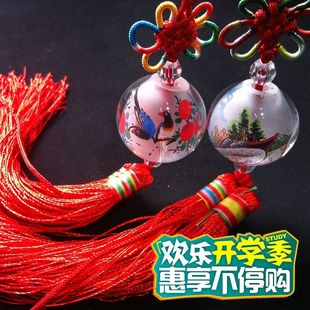 内画精品手绘汽车挂件包挂写名字祝福生日礼物节庆礼品创意手工艺