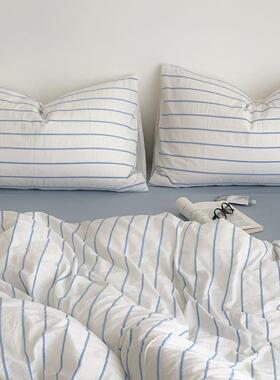 Nuyoah studio 邦迪海滩 简约条纹提花全棉100纯棉床品四件套床单
