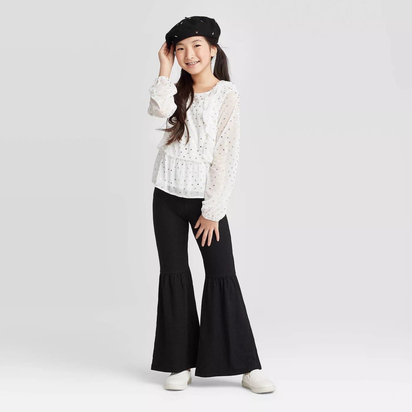 女孩子长袖套头两件套春秋衬衫