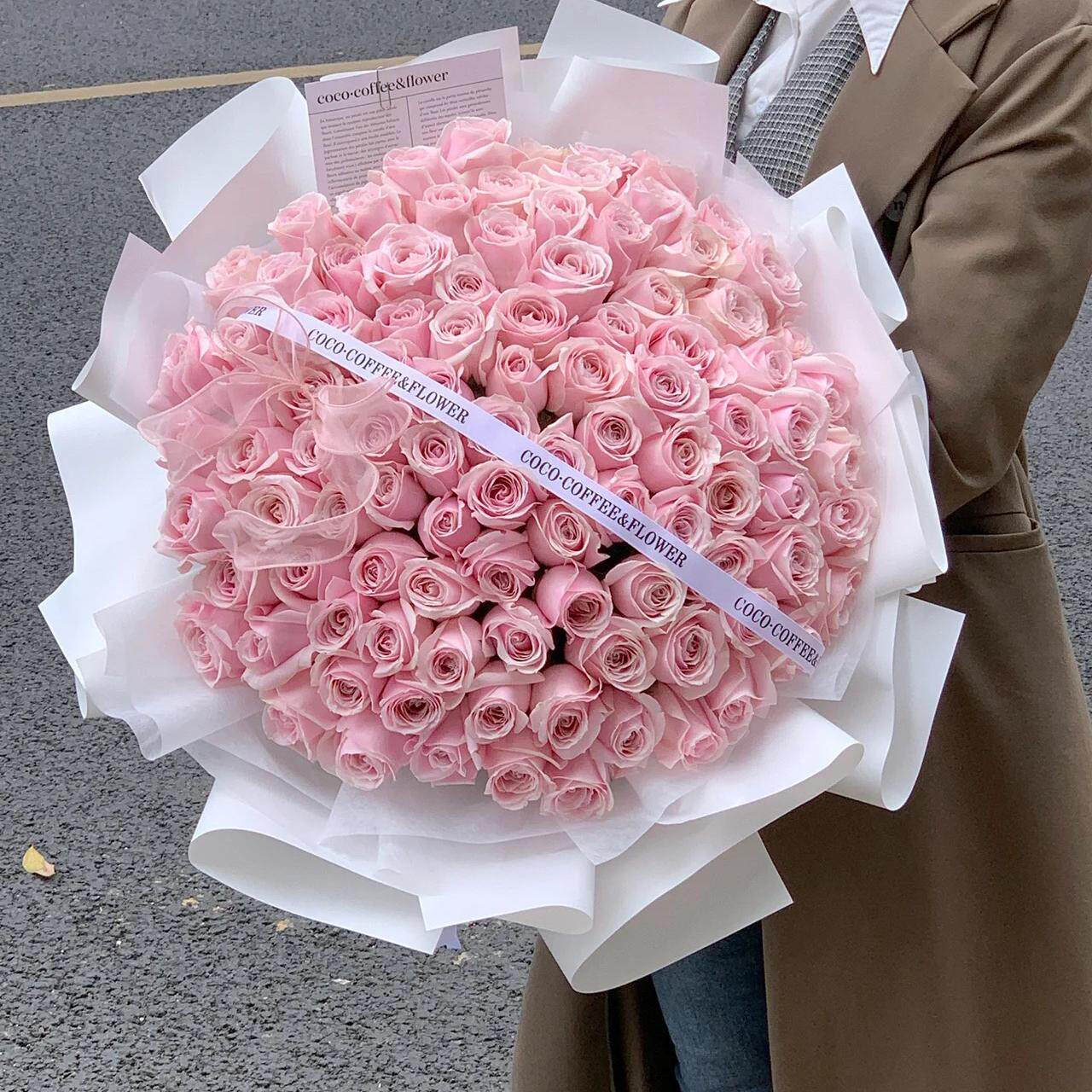 杭州同城99朵鲜花速递求婚花束