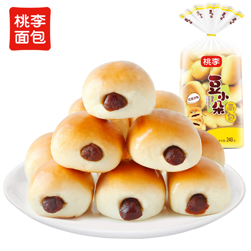 桃李豆小朵面包480g 红豆沙馅夹芯糕点小餐包网红休闲小零食早餐