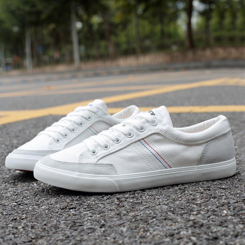人本秋季男士帆布鞋百搭低幫系帶平底小白鞋透氣運動學生板鞋子在類目 流行男鞋, 帆布鞋中 - 來自Buy2taobao.com提供專業的淘寶代購服務