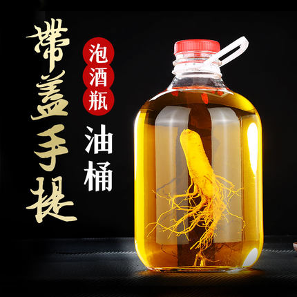 手提密封罐玻璃食品级瓶子蜂蜜小口泡酒装油桶空瓶高档储物糖罐子