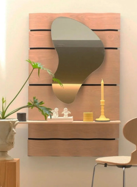 德国设计北欧现代风格弧形木质美学置物架陈列架小户型收纳神器