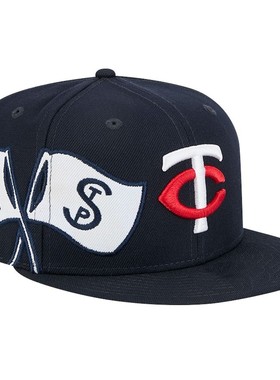 藏蓝色圆顶帽子西海岸风棒球帽街舞嘻哈时尚平檐帽反戴立体刺绣帽