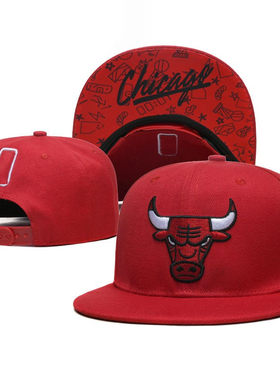 大红色经典牛头标志棒球帽子时尚图标潮篮球帽男鸭舌帽外贸品质帽