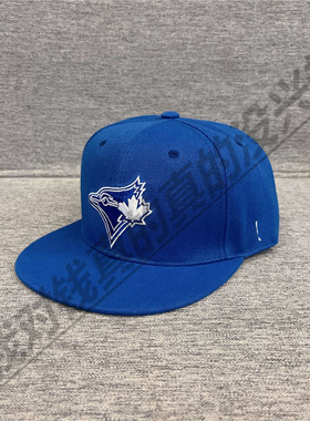 蓝色棒球帽子立体刺绣平沿帽小鸟logo2024新平檐帽户外防晒硬顶帽