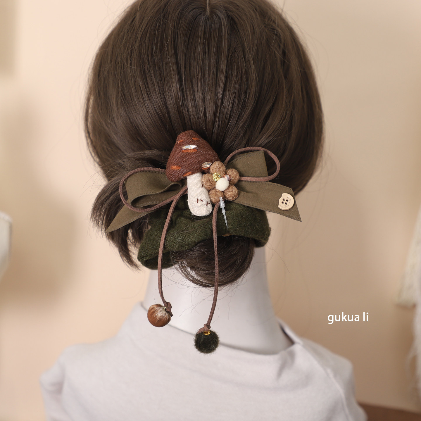 GUKUALI手工可爱蘑菇发圈头绳布艺花朵装饰头饰女甜美毛绒发饰新,饰品/流行首饰/时尚饰品新,发饰,淘宝优惠券,粉丝福利购,淘宝优惠卷
