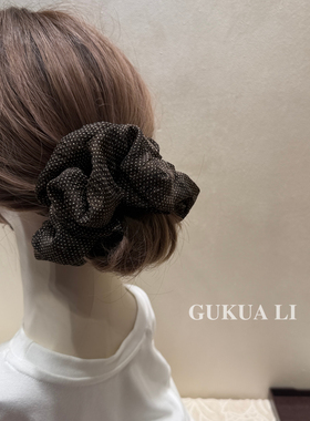 GUKUALI高级感网纱波点大肠发圈