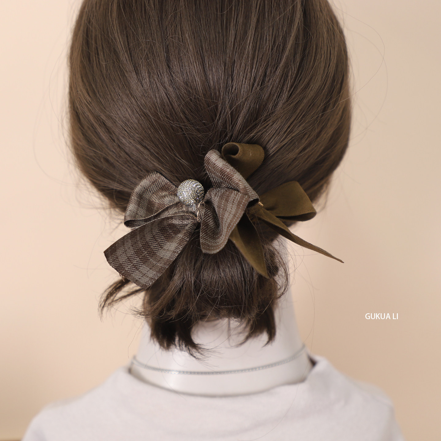 蝴蝶结格纹GUKUALI轻奢高级感