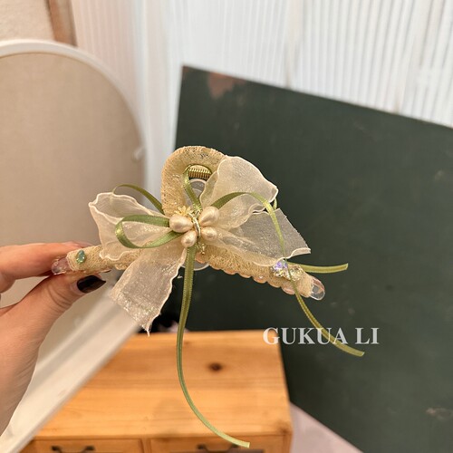 GUKUALI超仙网纱花朵抓夹发夹