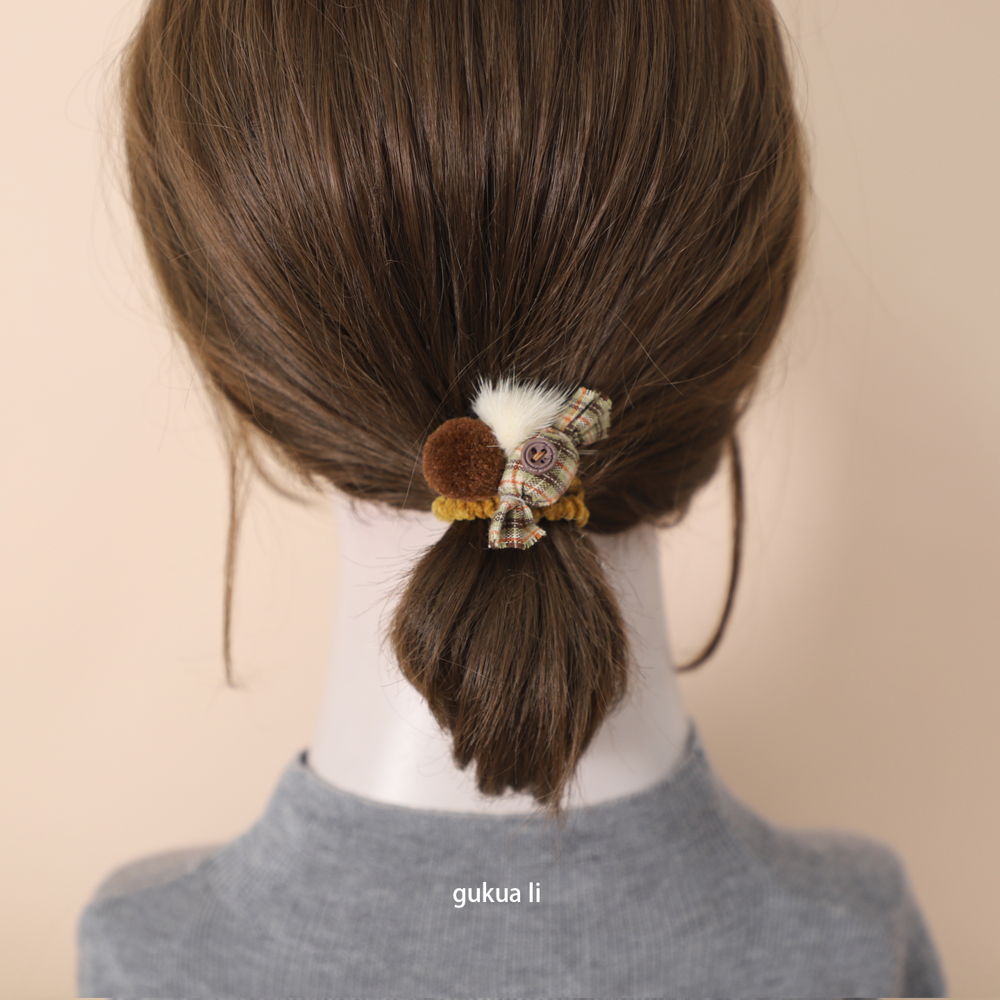 GUKUALI毛绒抓夹秋冬女后脑勺