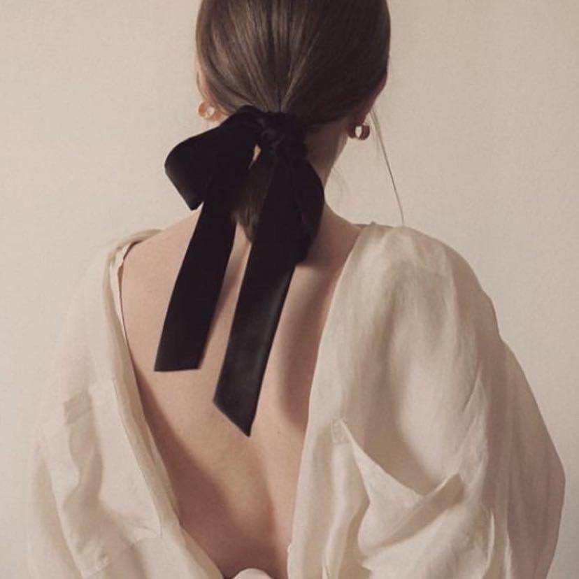 法式慵懒飘带~丝绒发绳女蝴蝶结高弹力扎头发头饰韩国ins丝带发饰