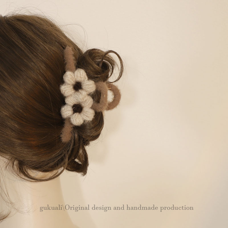 花朵毛绒GUKUALI发夹日韩