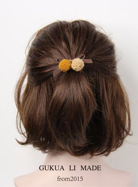 838春夏新款毛球蝴蝶结发绳毛茸球球可爱发圈日韩甜美皮筋头绳女