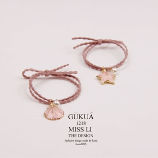 616gukua李小姐手工贝壳海星发绳头绳简约发圈日系甜美可爱发饰