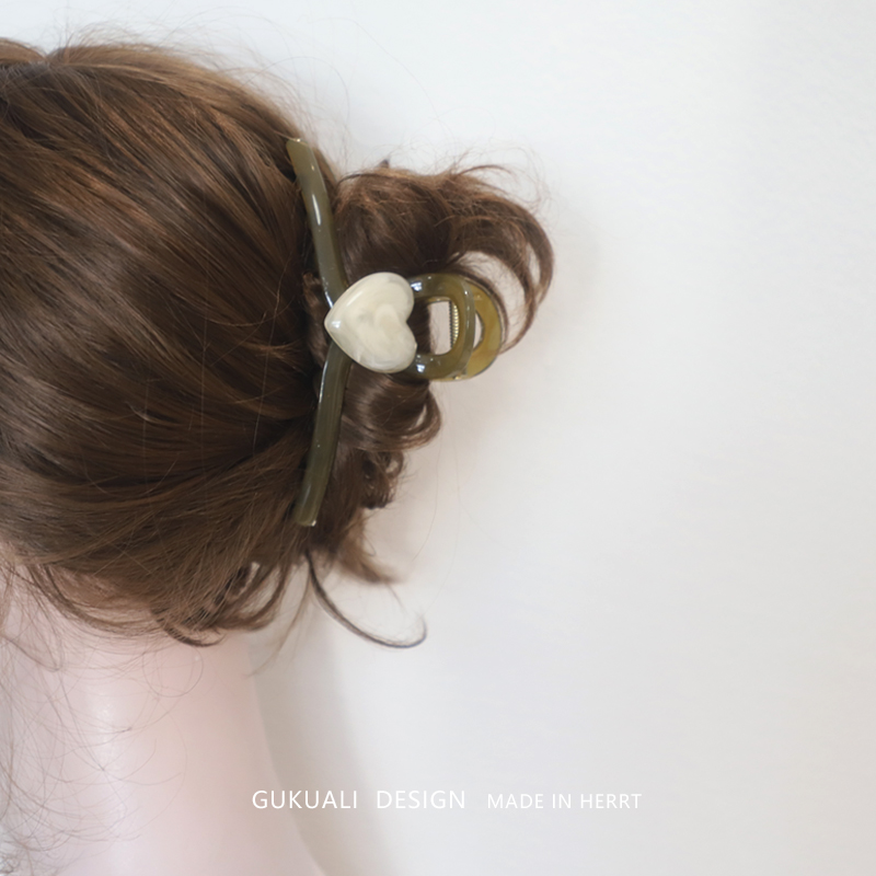 GUKUALI果冻绿爱心抓夹