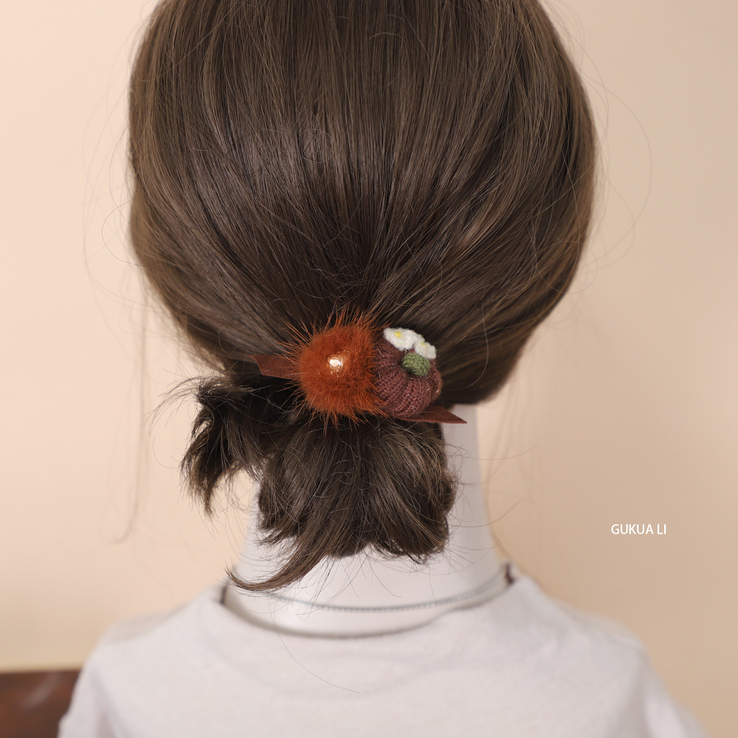 GUKUALI复古毛绒花朵发夹女针织造型发饰头饰发圈弹力发饰后脑勺,饰品/流行首饰/时尚饰品新,发饰,淘宝优惠券,粉丝福利购,淘宝优惠卷