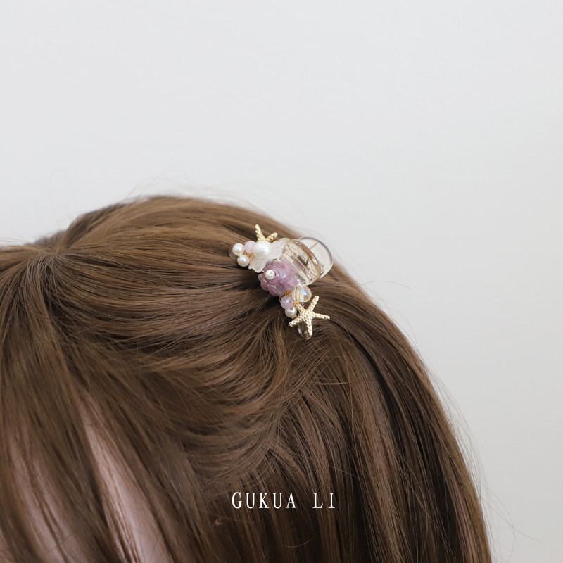 GUKUALI 夏季新款紫玲兰刘海儿抓夹高级百搭日常迷你小发夹发饰